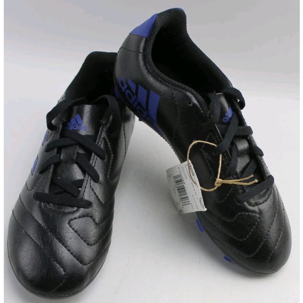 Adidas Kids Black and Blue Soccer Shoes